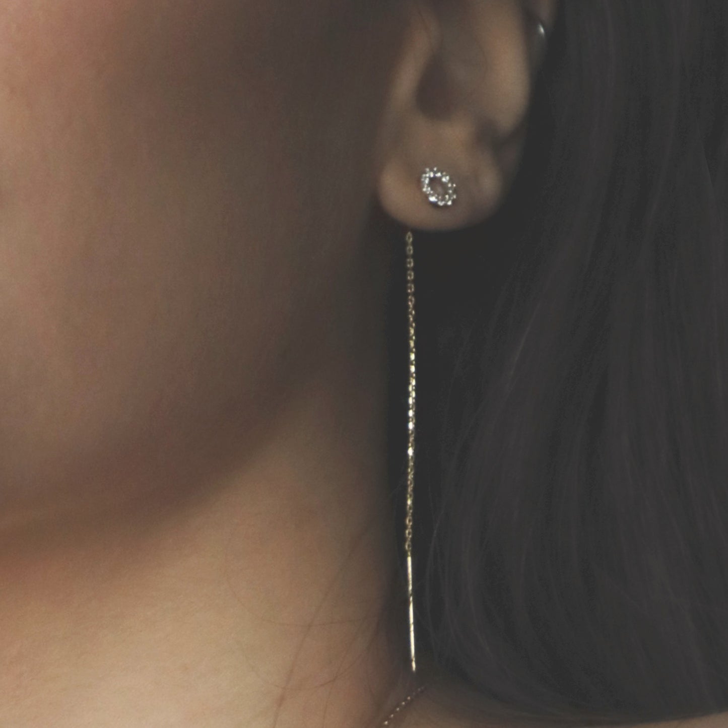 Long Chain Diamond Earrings