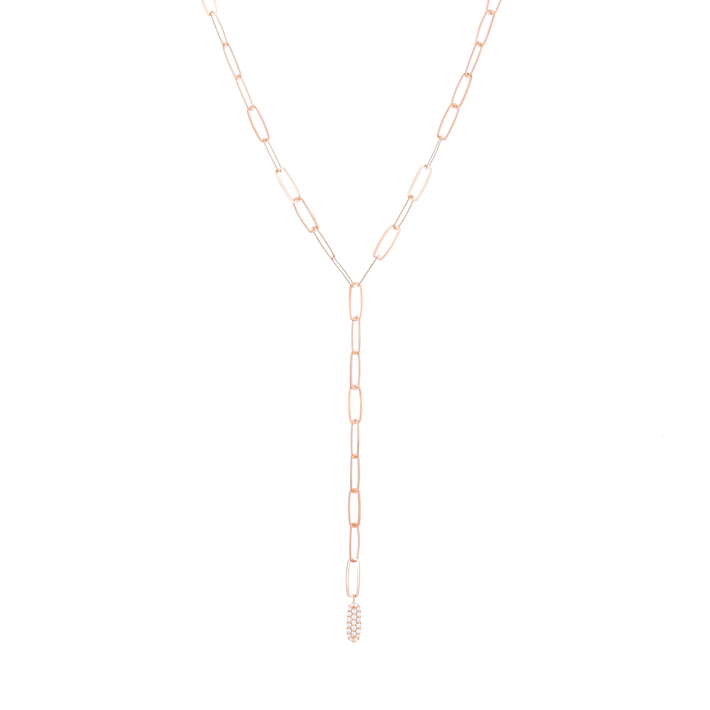Boyfriend Necklace in 18k Pink Gold With Diamonds