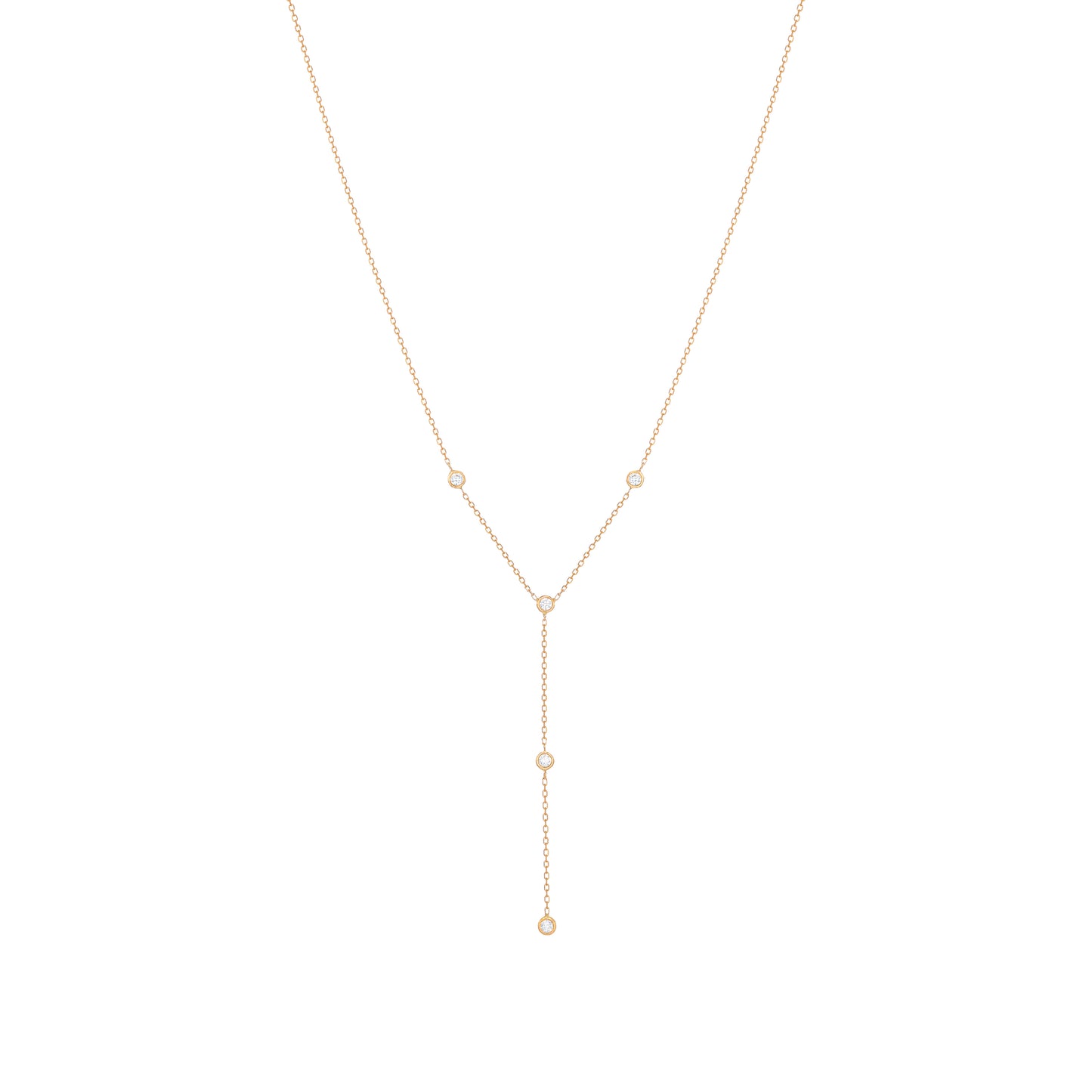 Mini Diamond Round Necklace 18k Yellow Gold