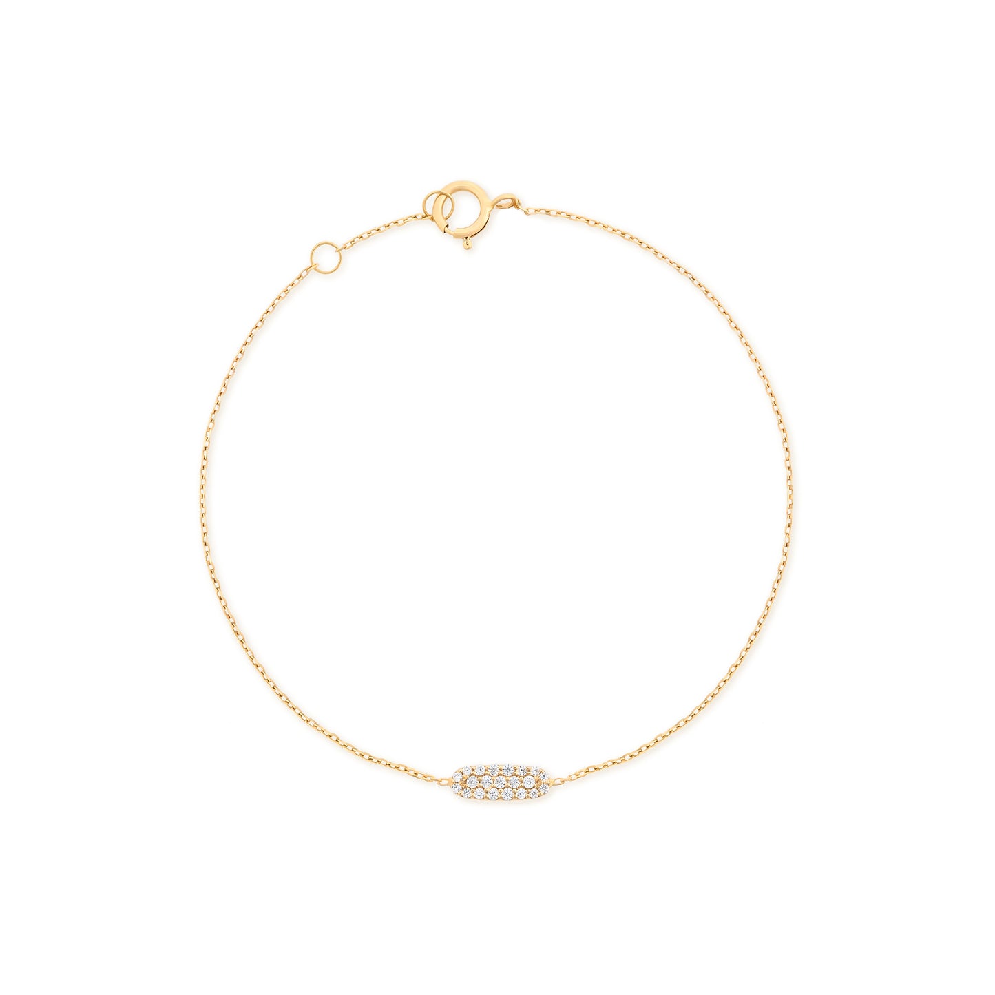 Oval Pave Diamond Bracelet in 18K Yellow Gold Fine Jewelry