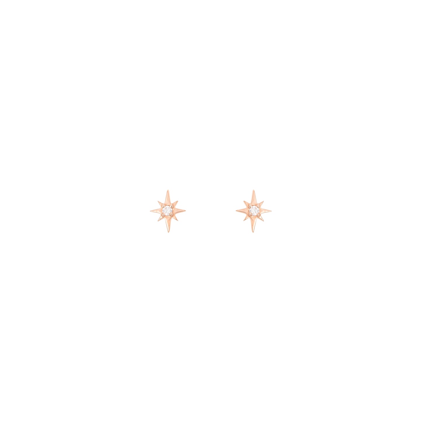 North Star stud earrings 18k Rose Gold