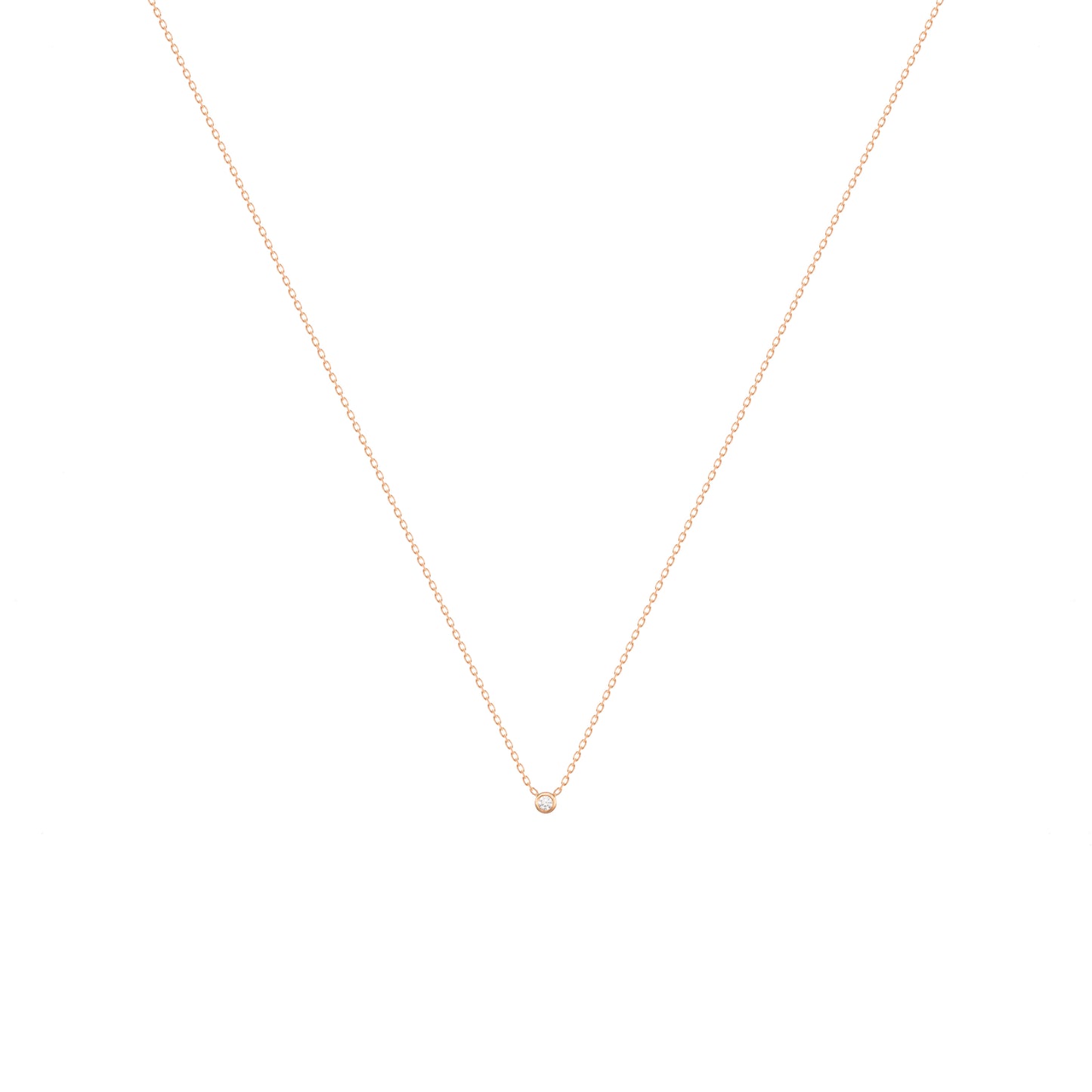 Tiny Diamond Necklace 18k Rose Gold Chain