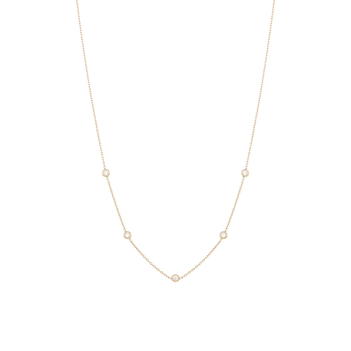 Tiny Diamond Necklace in 18k Yellow Gold