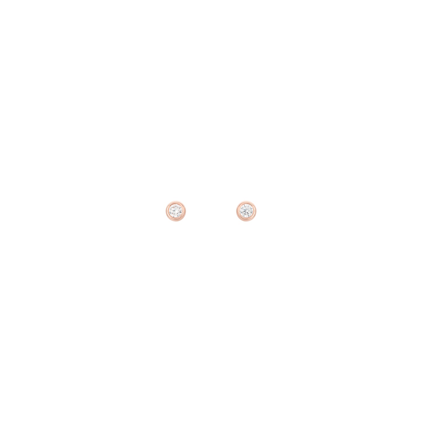 Tiny Diamond Round Studs 18k Rose Gold