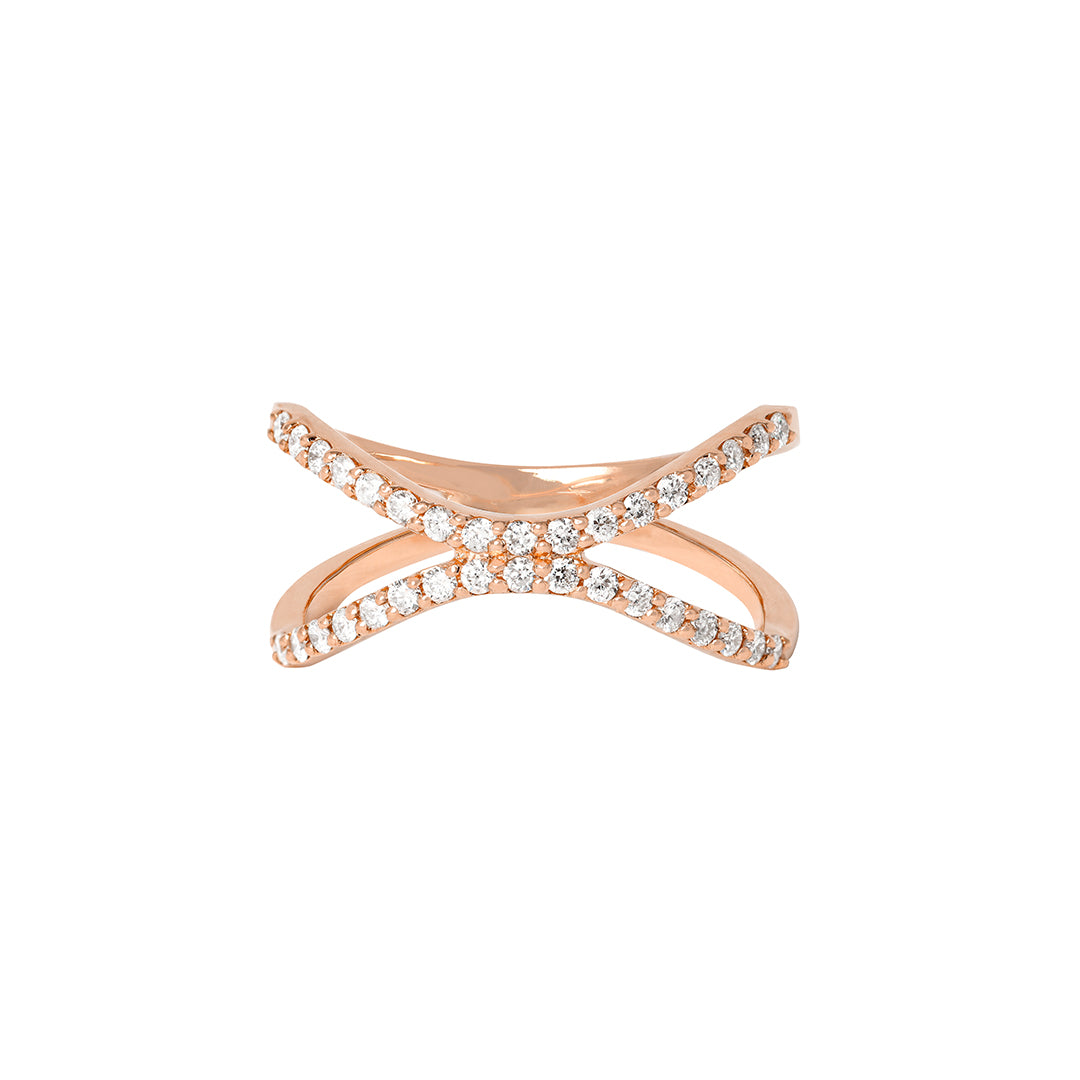 Letter X Diamond Ring