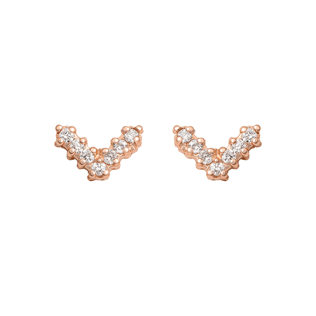 Mini V Pave Studs