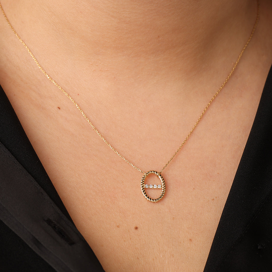 Celestial Diamond Bar Necklace