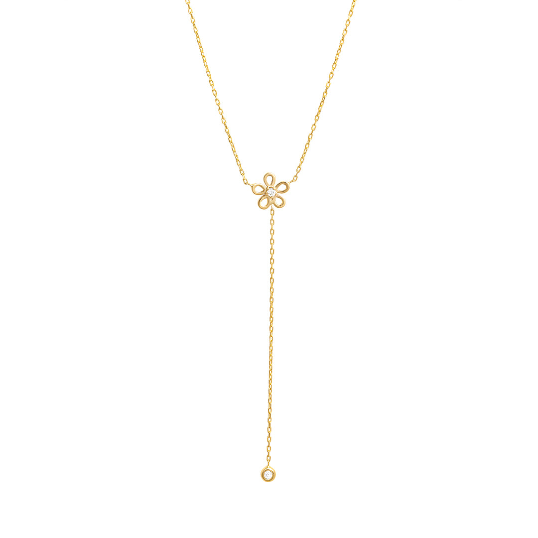 Golden Daisy Lariat Necklace