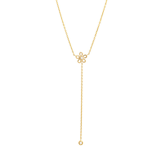 Golden Daisy Lariat Necklace