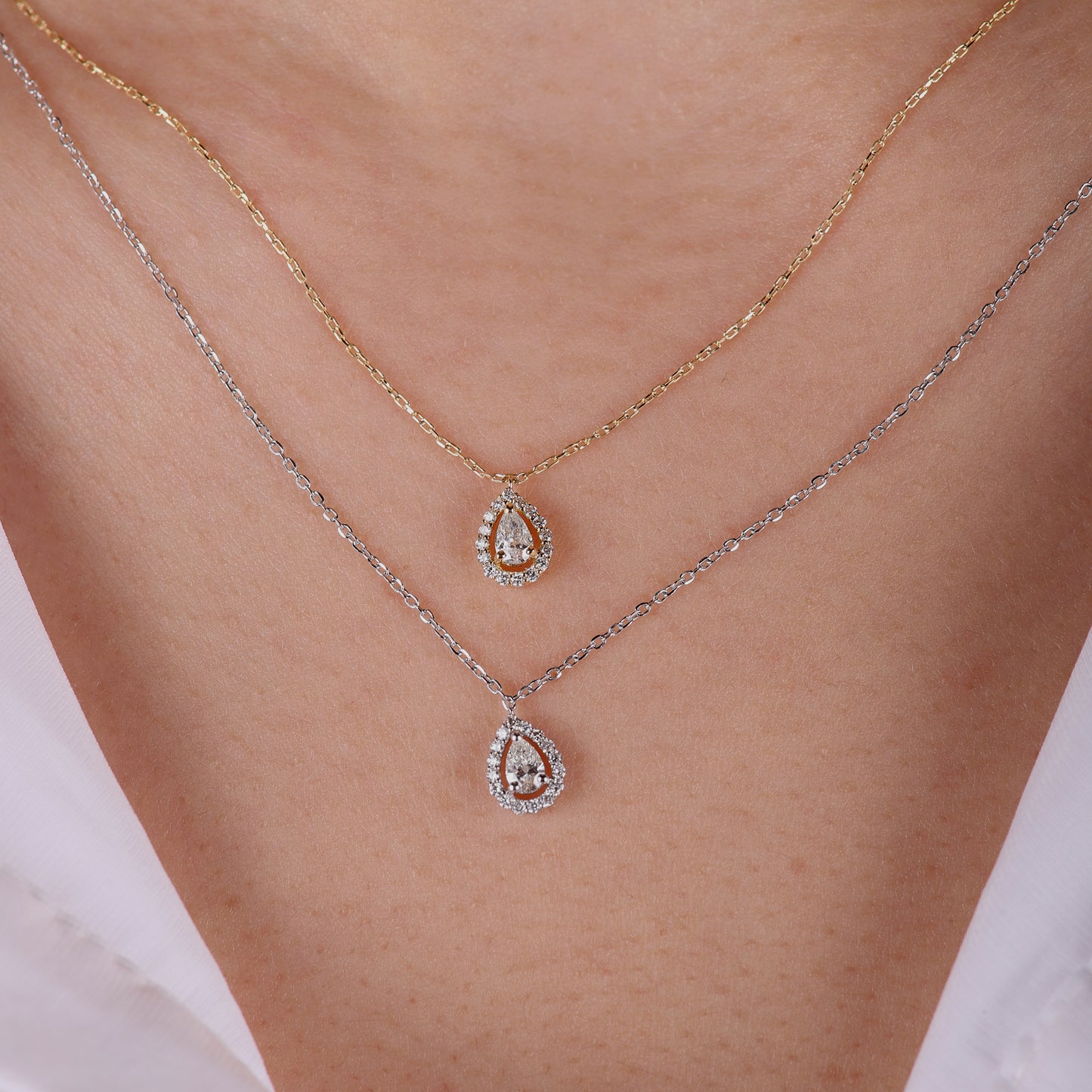 Pear Pave Diamond Necklace