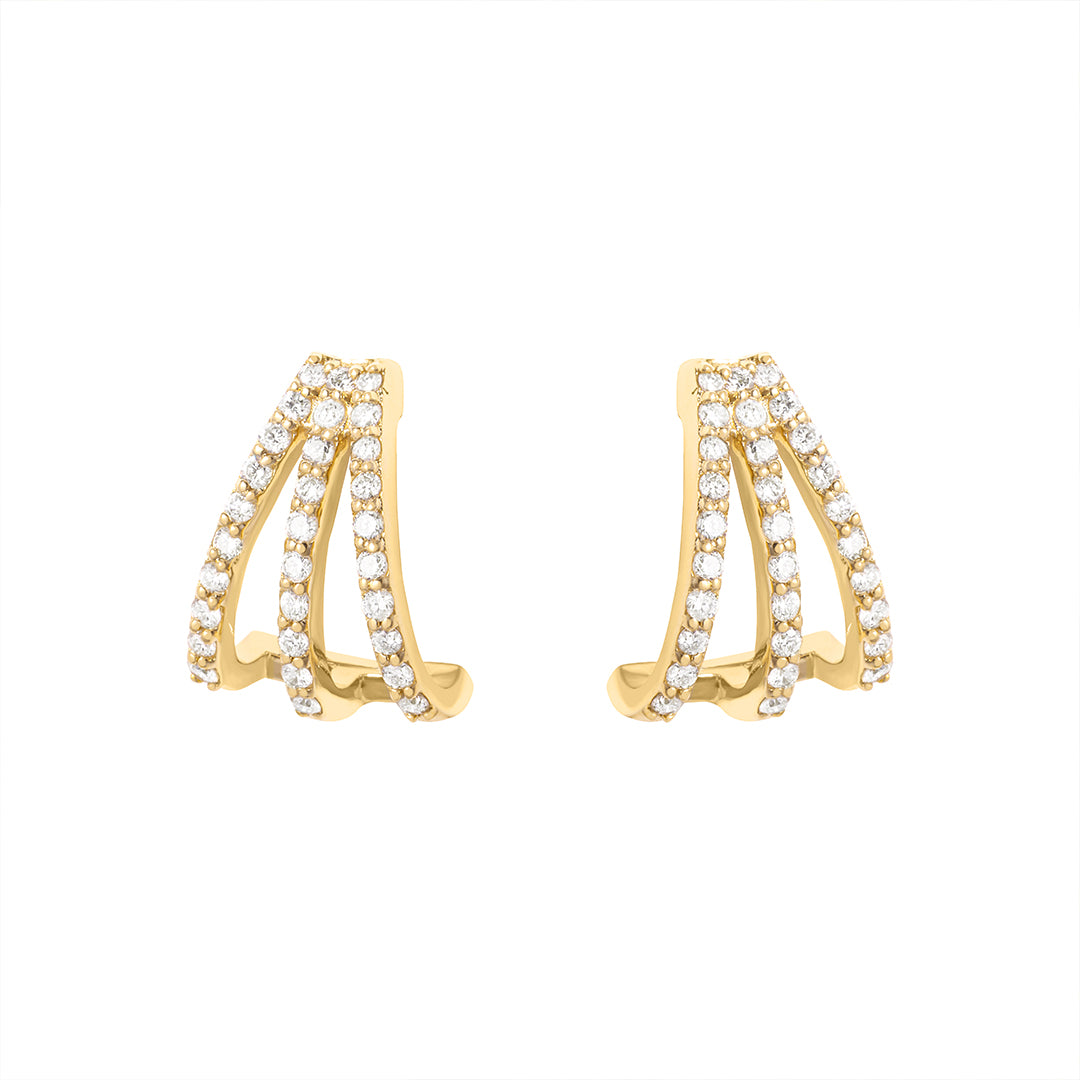 Triple Threat Diamond Earrings