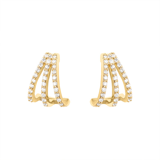 Triple Threat Diamond Earrings