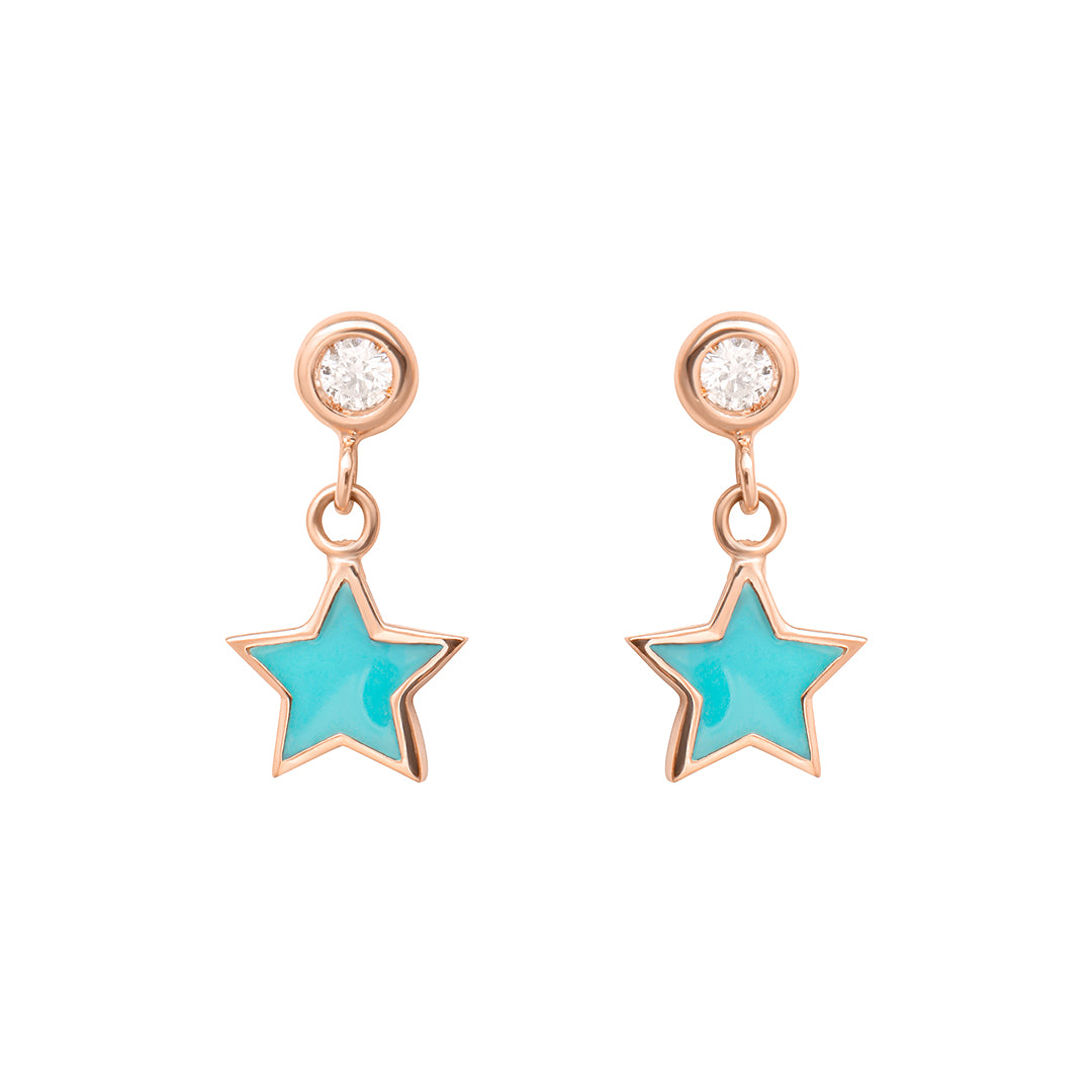 Turquoise Star Drop Studs