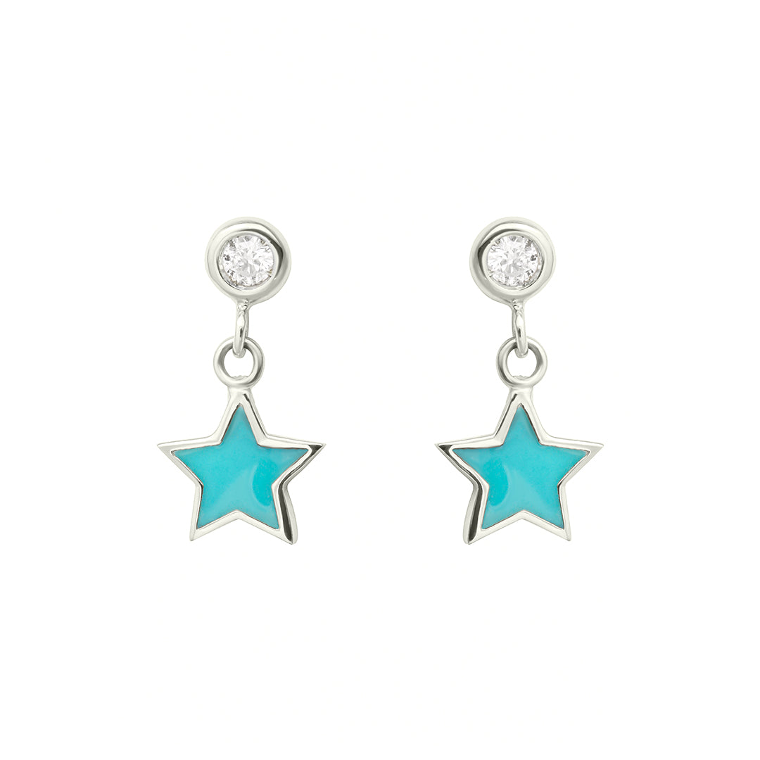 Turquoise Star Drop Studs