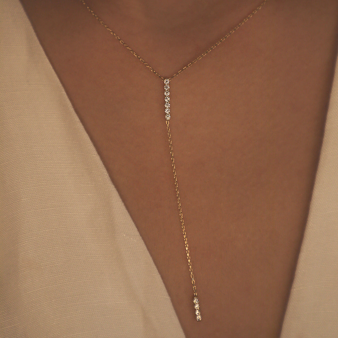 Double Bar Diamond Necklace