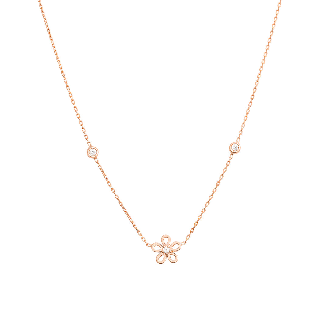 Golden Daisy Diamond Necklace