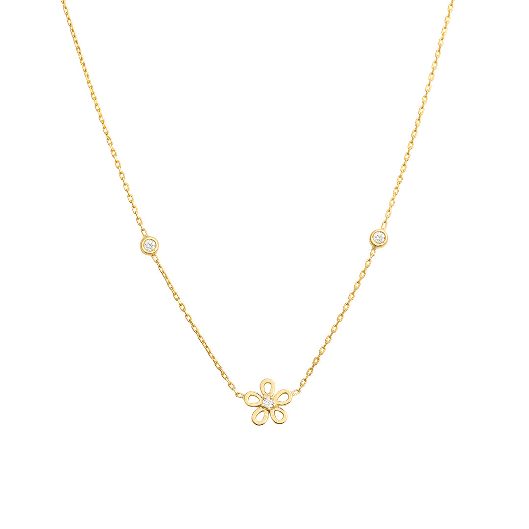 Golden Daisy Diamond Necklace