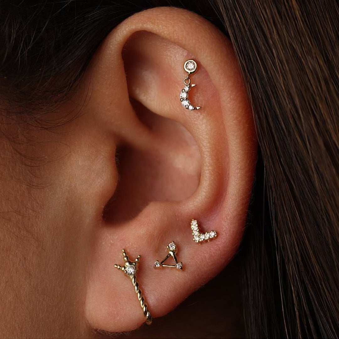 Mini V Pave Studs