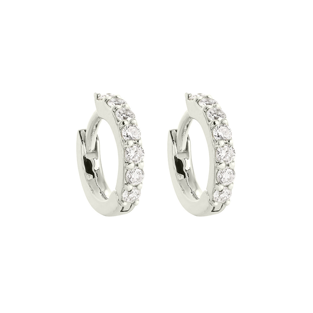 Tall Diamond Huggie Earrings