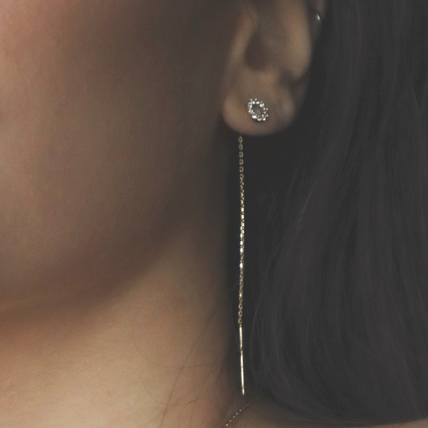 Long Chain Diamond Earrings