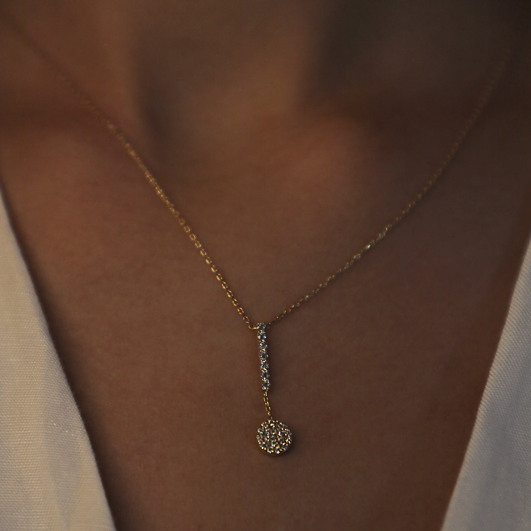 Pave Round Bar Necklace