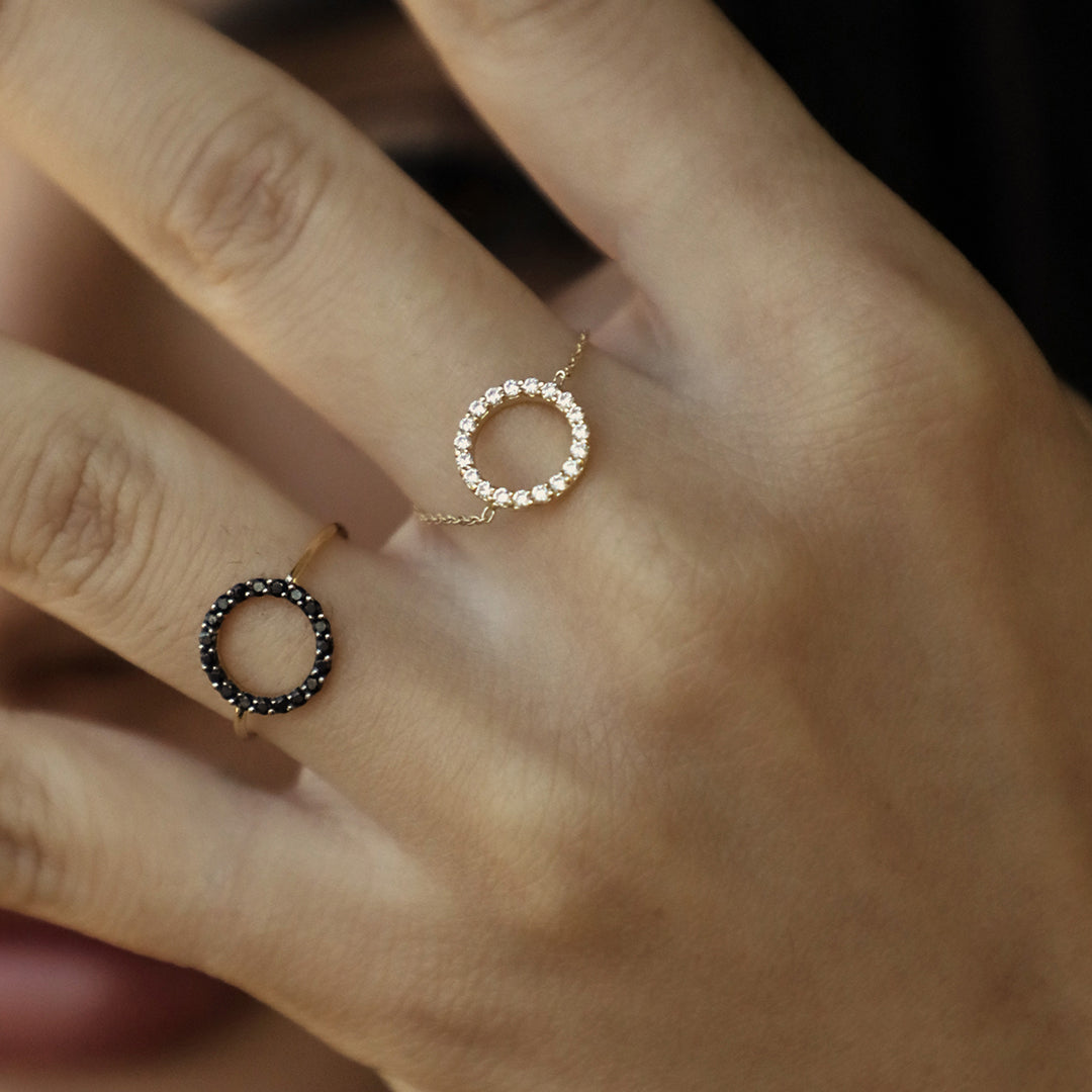 Round Chain Ring Round Diamond Chain Ring – alexafinejewelry