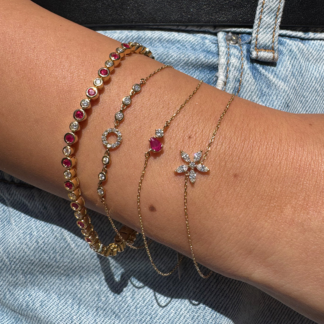 Ruby Bezel Tennis Bracelet