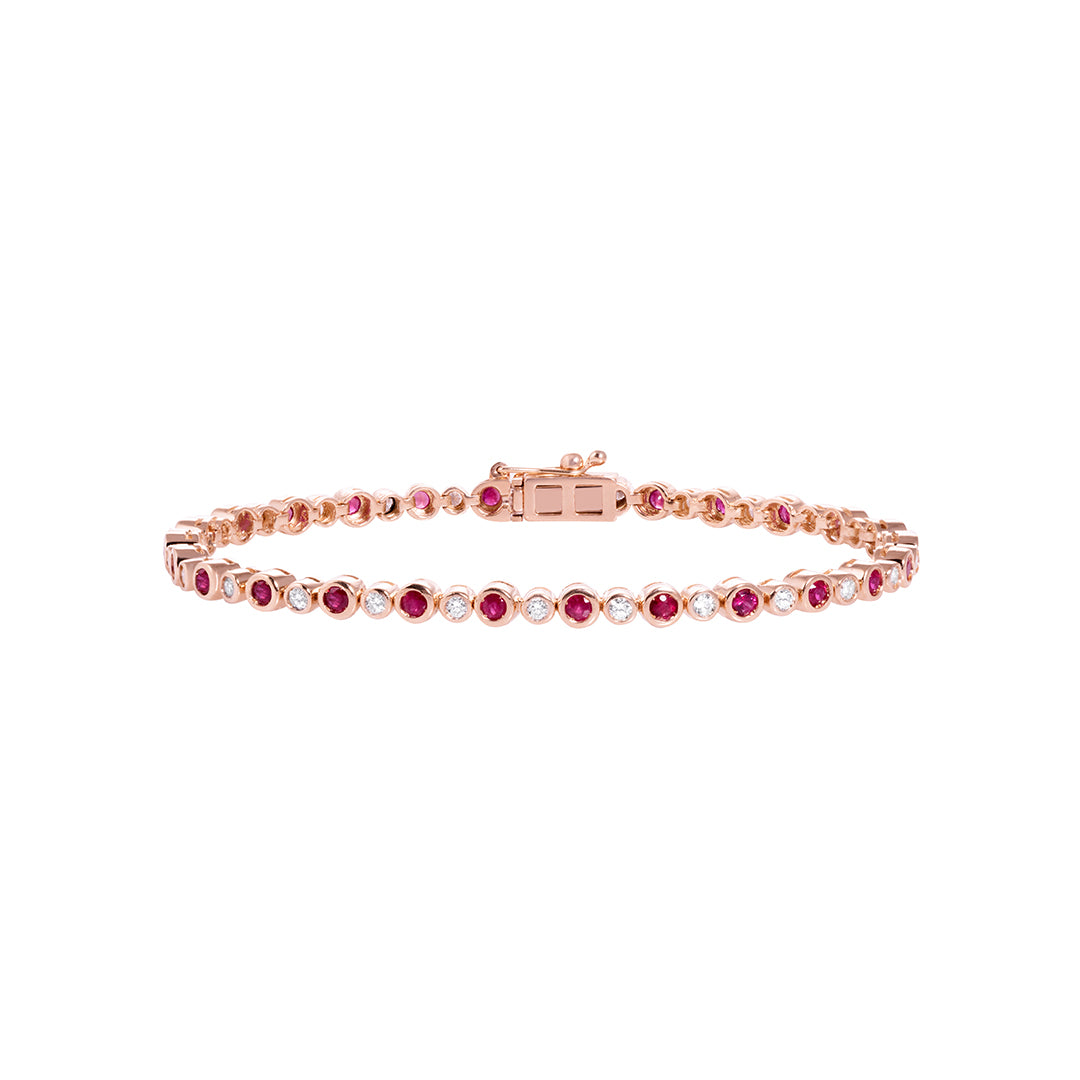 Ruby Bezel Tennis Bracelet