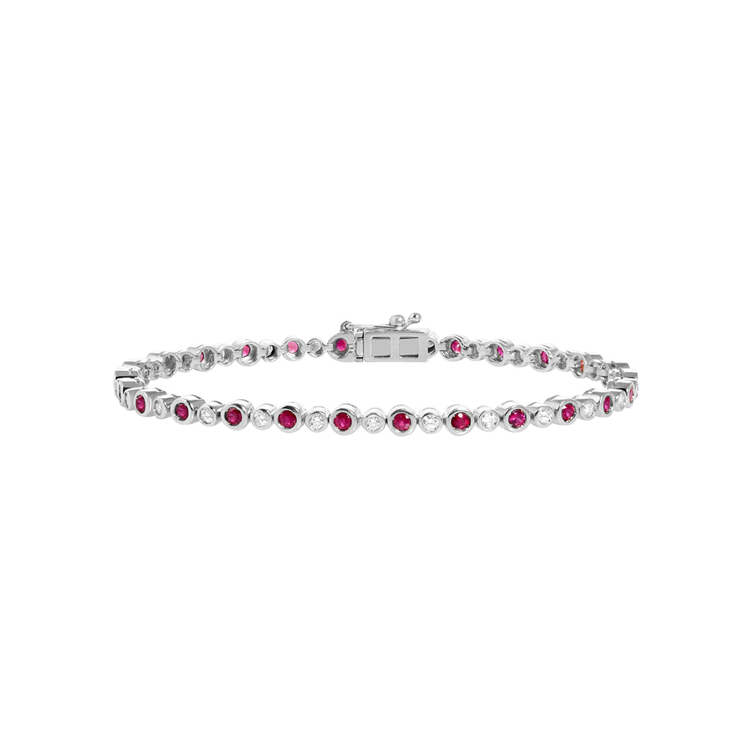 Ruby Bezel Tennis Bracelet