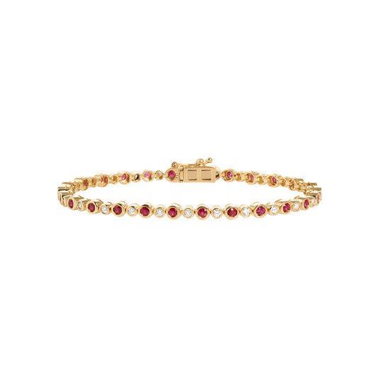 Ruby Bezel Tennis Bracelet