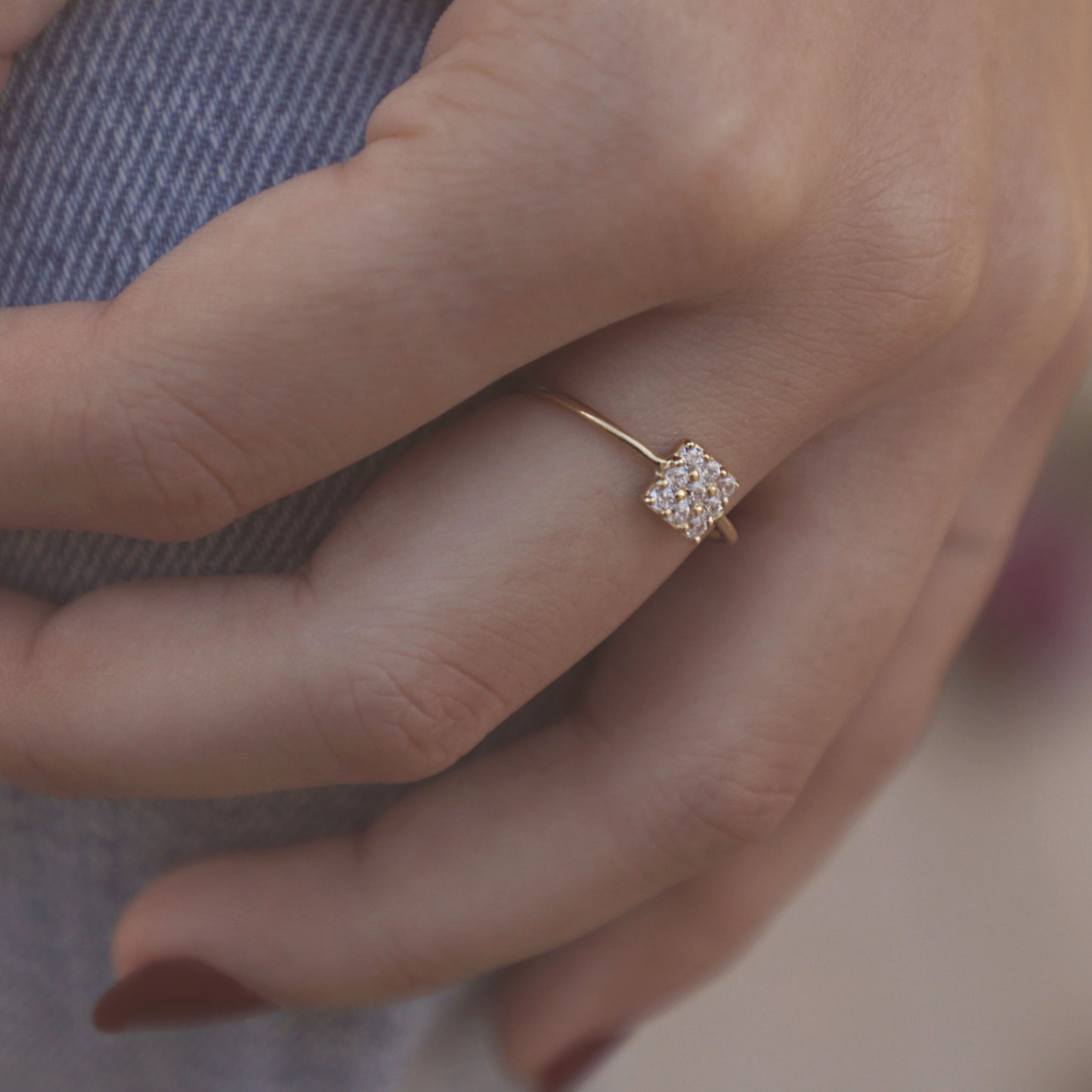 Pave Square Ring