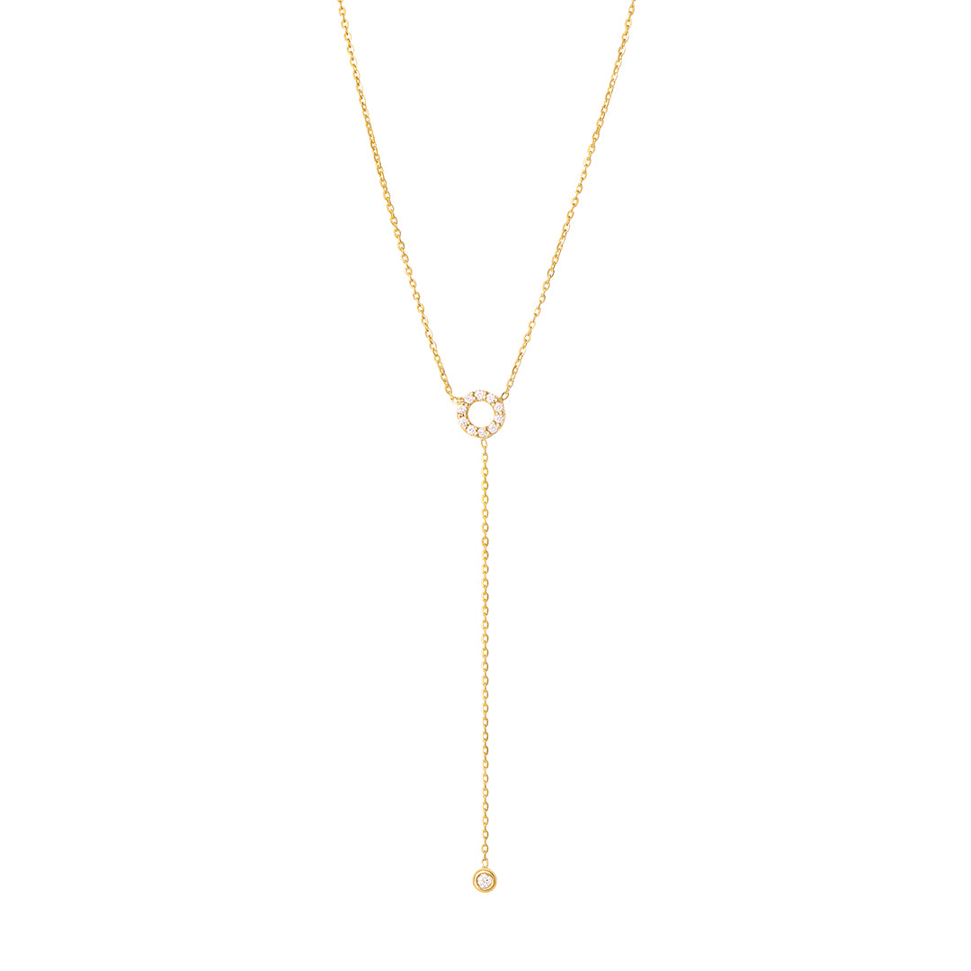 Open Circle Lariat Necklace