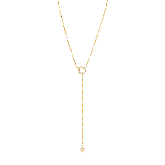 Open Circle Lariat Necklace