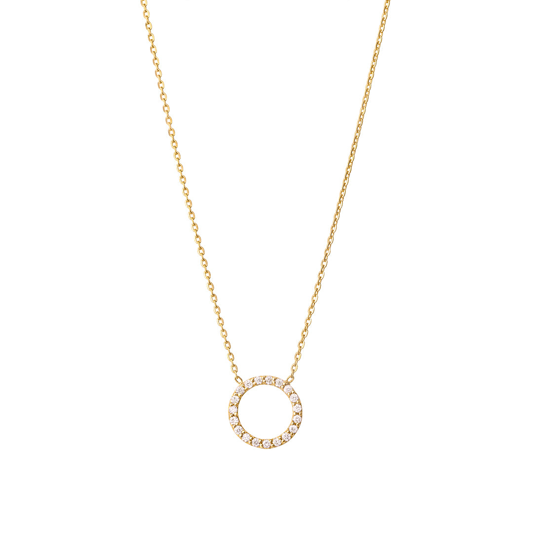 Open Circle Diamond Necklace