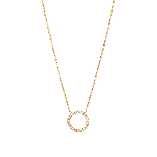 Open Circle Diamond Necklace