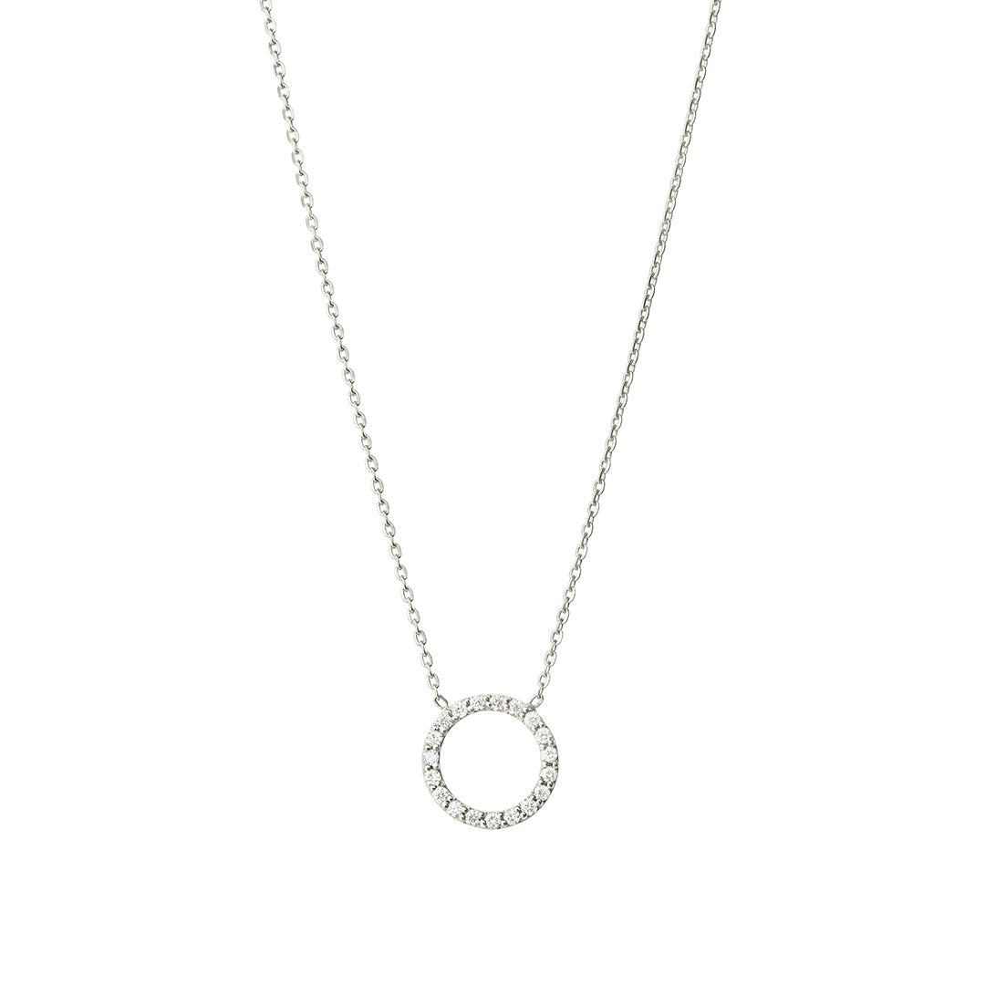 Open Circle Diamond Necklace