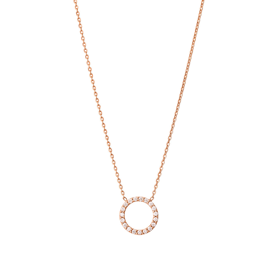 Open Circle Diamond Necklace