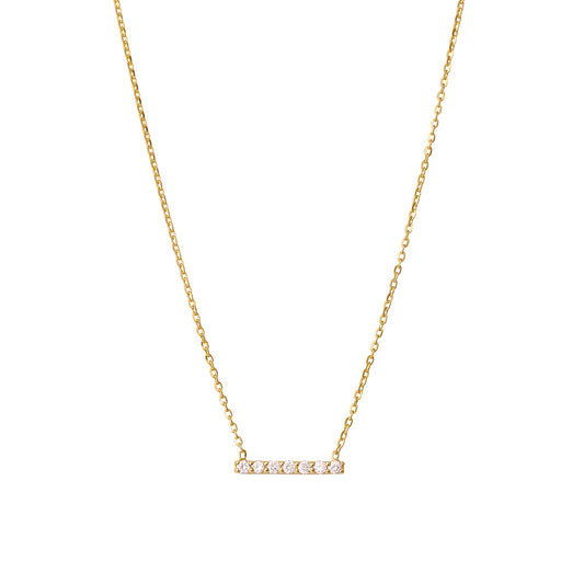 Mini Pave Diamond Bar Necklace