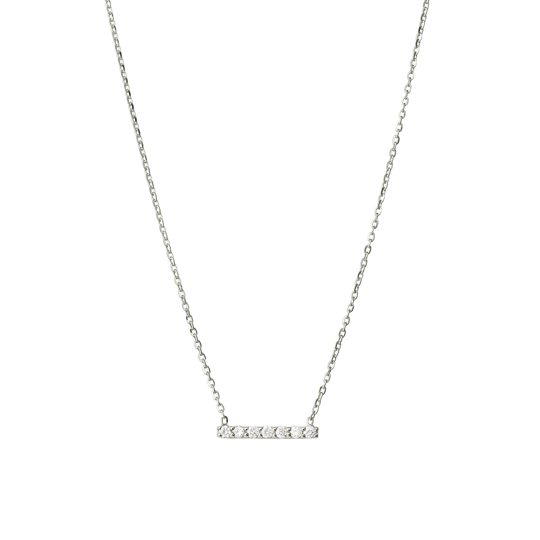 Mini Pave Diamond Bar Necklace