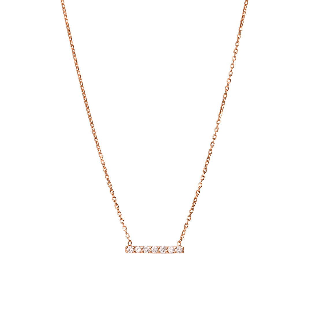 Mini Pave Diamond Bar Necklace