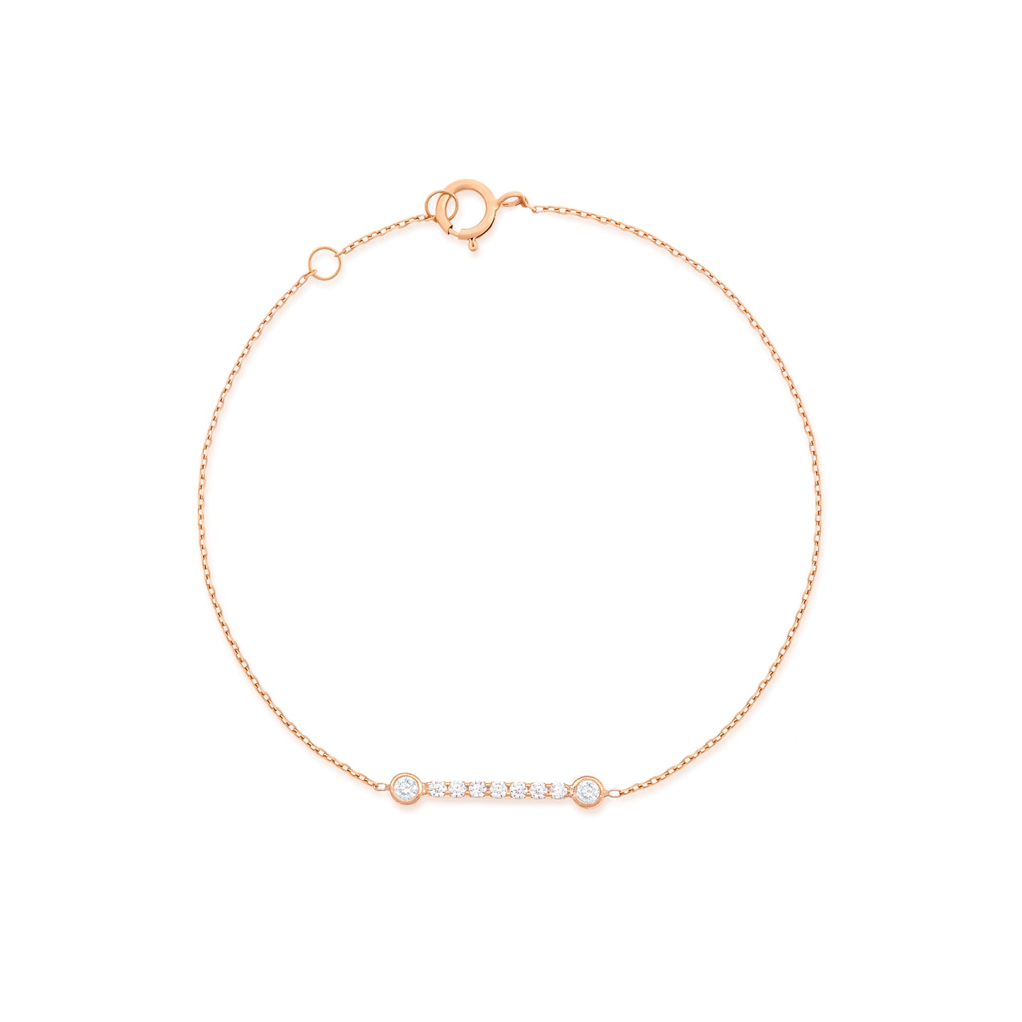 Bar Bracelet with Diamonds in 18k Rose Gold