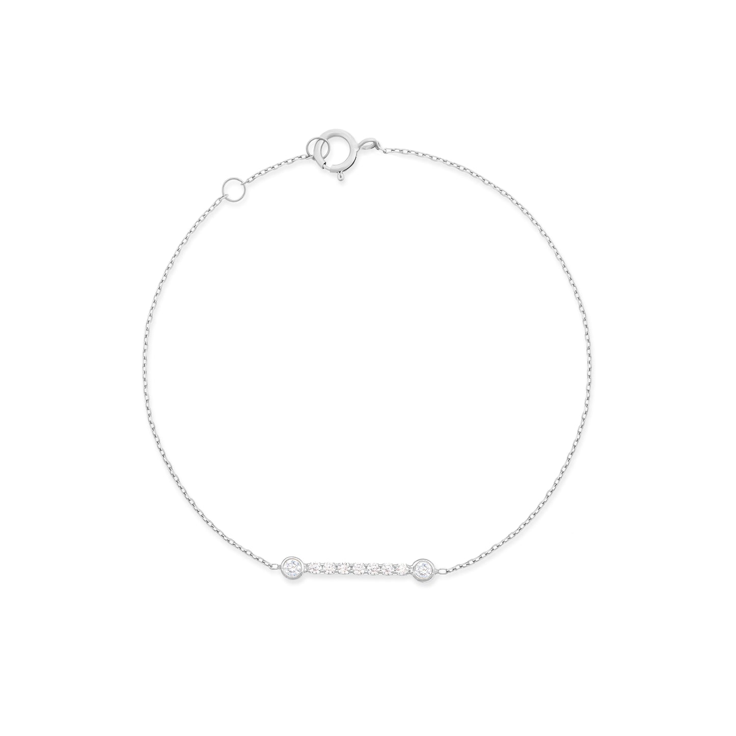 Bar Bracelet with Diamonds in 18k White Gold