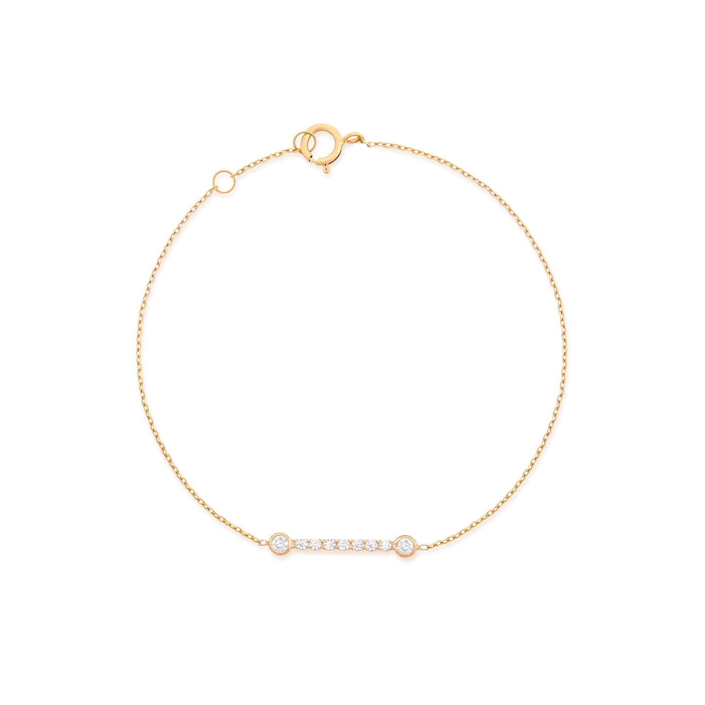 Bar Bracelet with Diamonds in 18k Yellow Gold