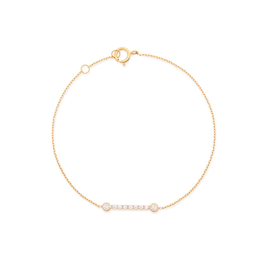 Bar Bracelet with Diamonds in 18k Yellow Gold