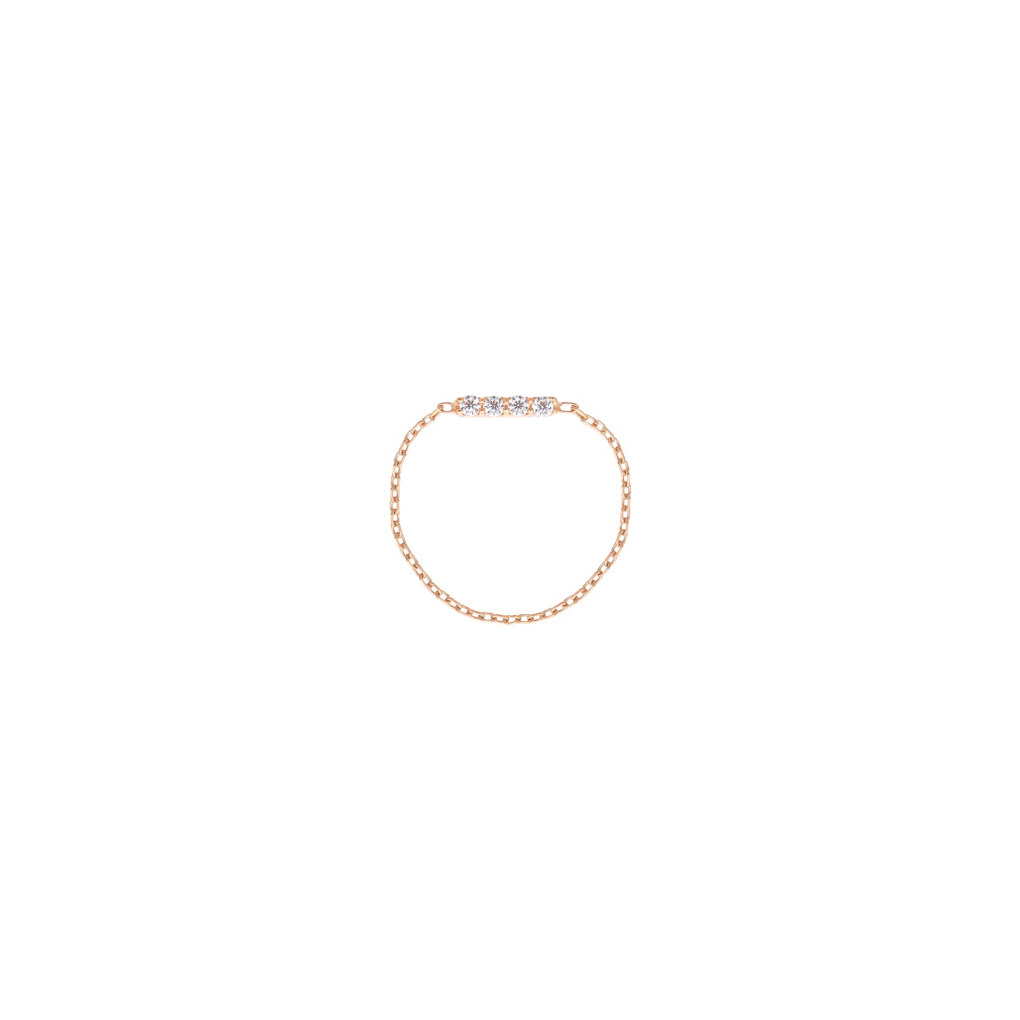 Bar Chain Ring in 18k Rose Gold