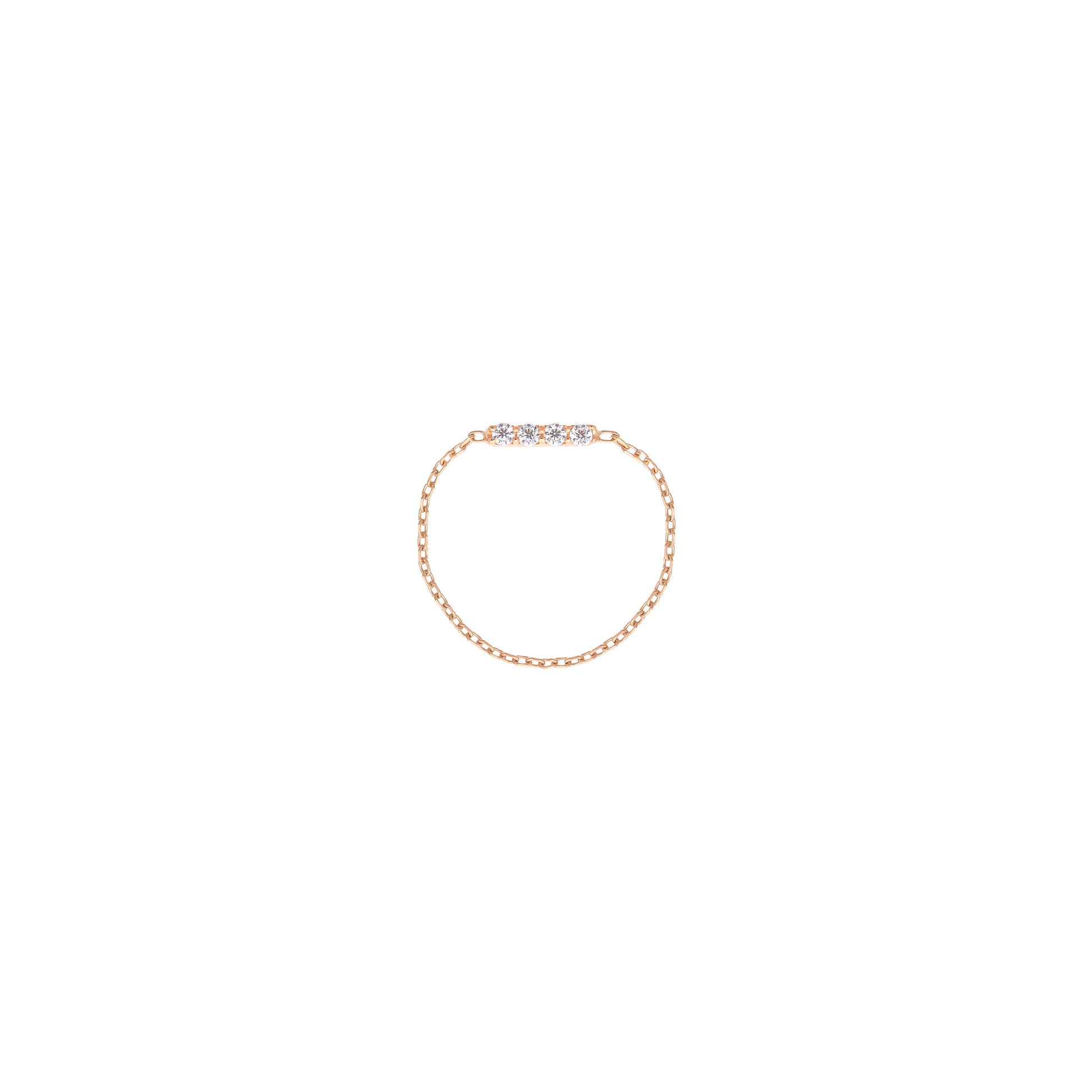 Bar Chain Ring in 18k Rose Gold