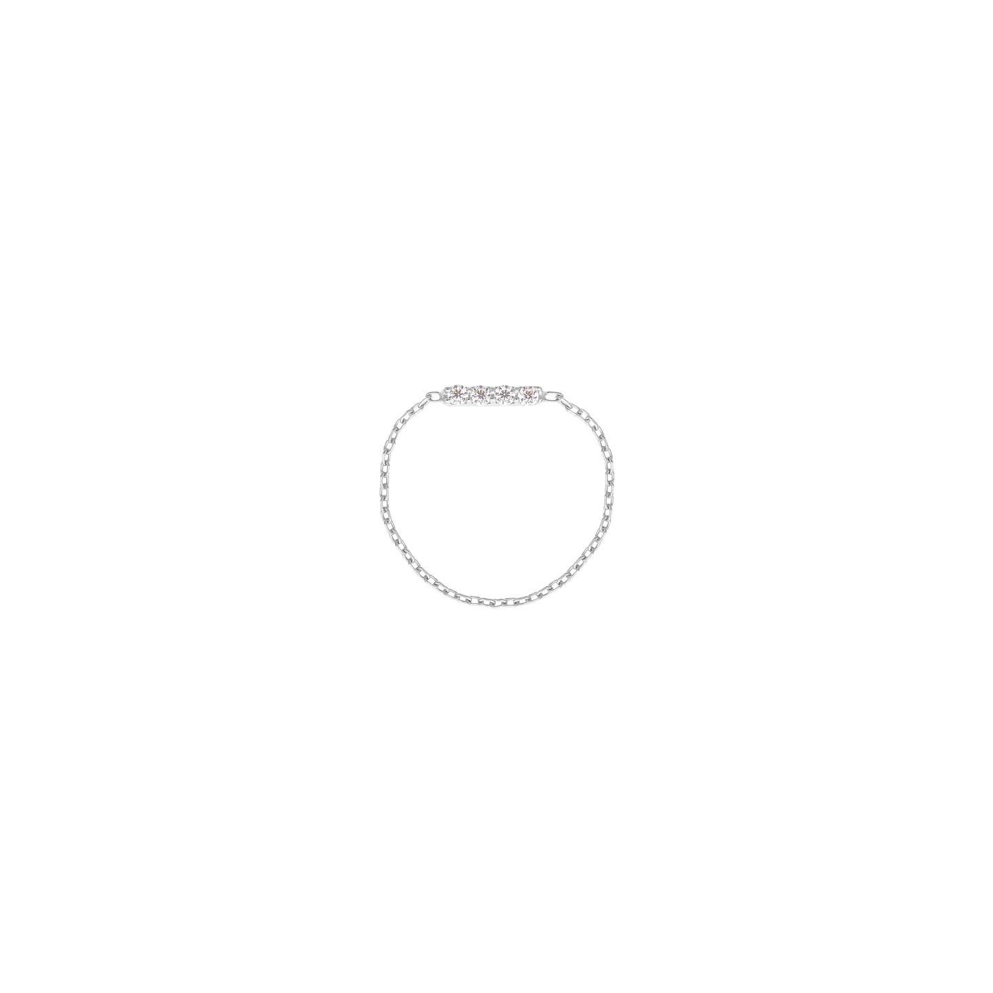 Bar Chain Ring in 18k White Gold