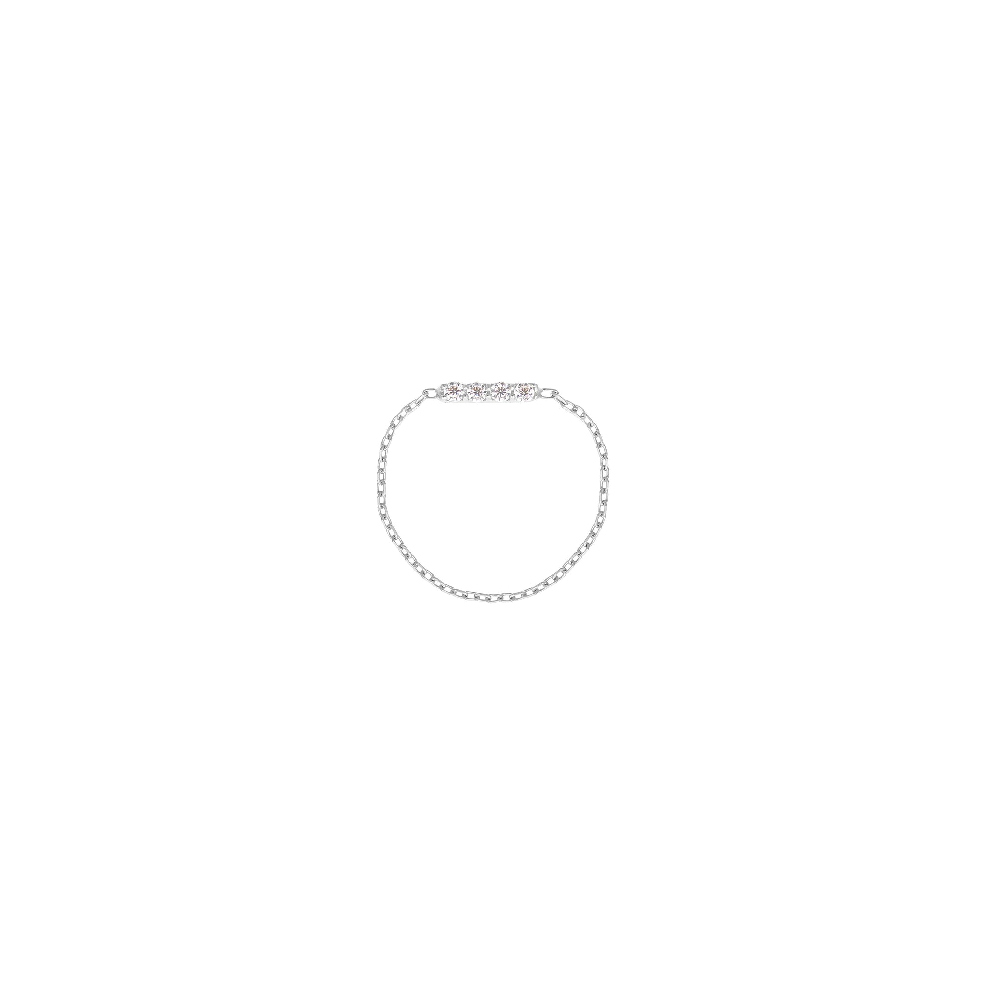 Bar Chain Ring in 18k White Gold