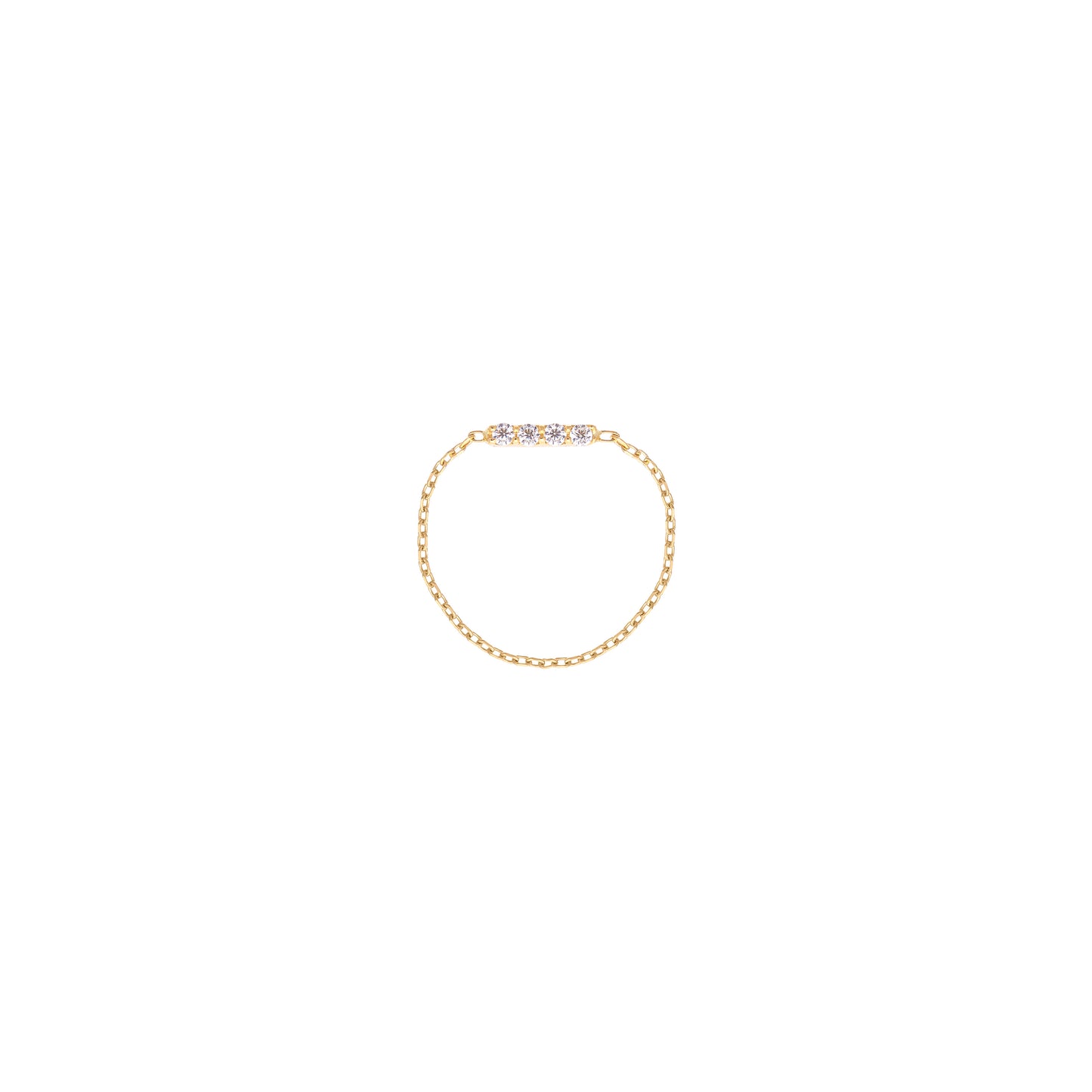 Bar Chain Ring in 18k Yellow Gold