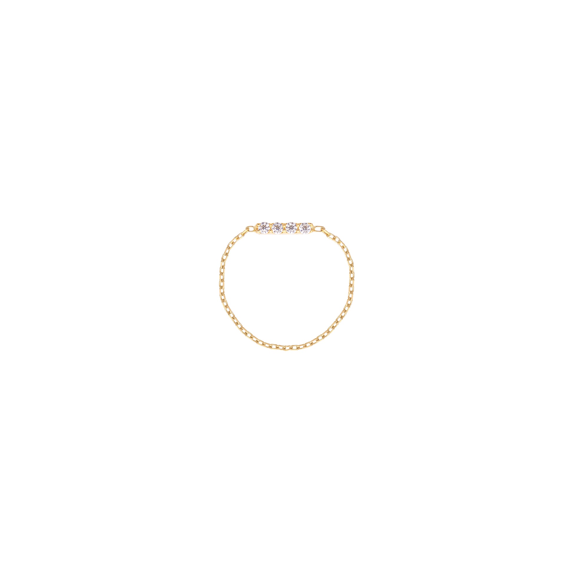 Bar Chain Ring in 18k Yellow Gold